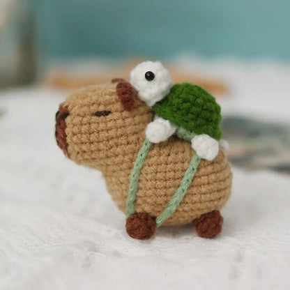 1PC Cute Beginner Crochet Stuffed Animal Kit Handmade with Crochet Hooks Capybara DIY Crochet Kit DIY Set Guinea Pig Yarn Set