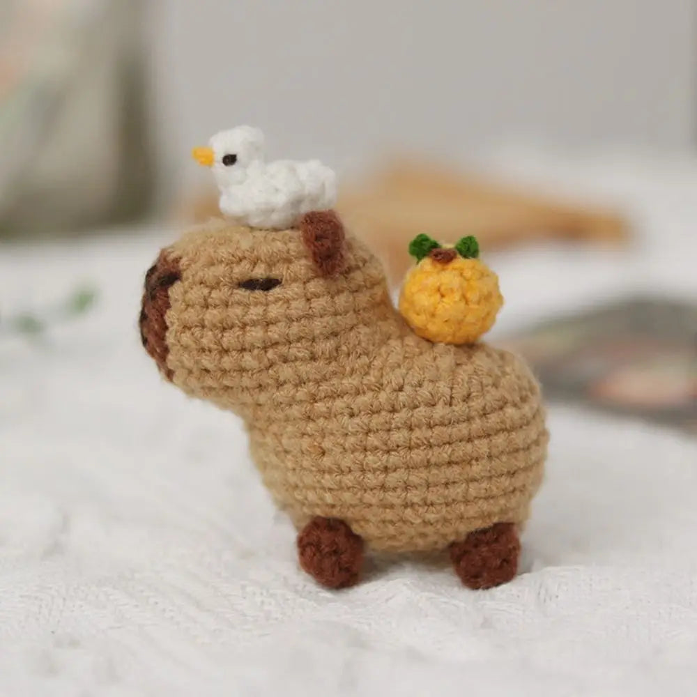1PC Cute Beginner Crochet Stuffed Animal Kit Handmade with Crochet Hooks Capybara DIY Crochet Kit DIY Set Guinea Pig Yarn Set