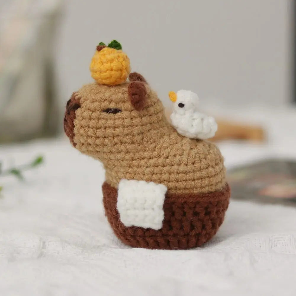 1PC Cute Beginner Crochet Stuffed Animal Kit Handmade with Crochet Hooks Capybara DIY Crochet Kit DIY Set Guinea Pig Yarn Set