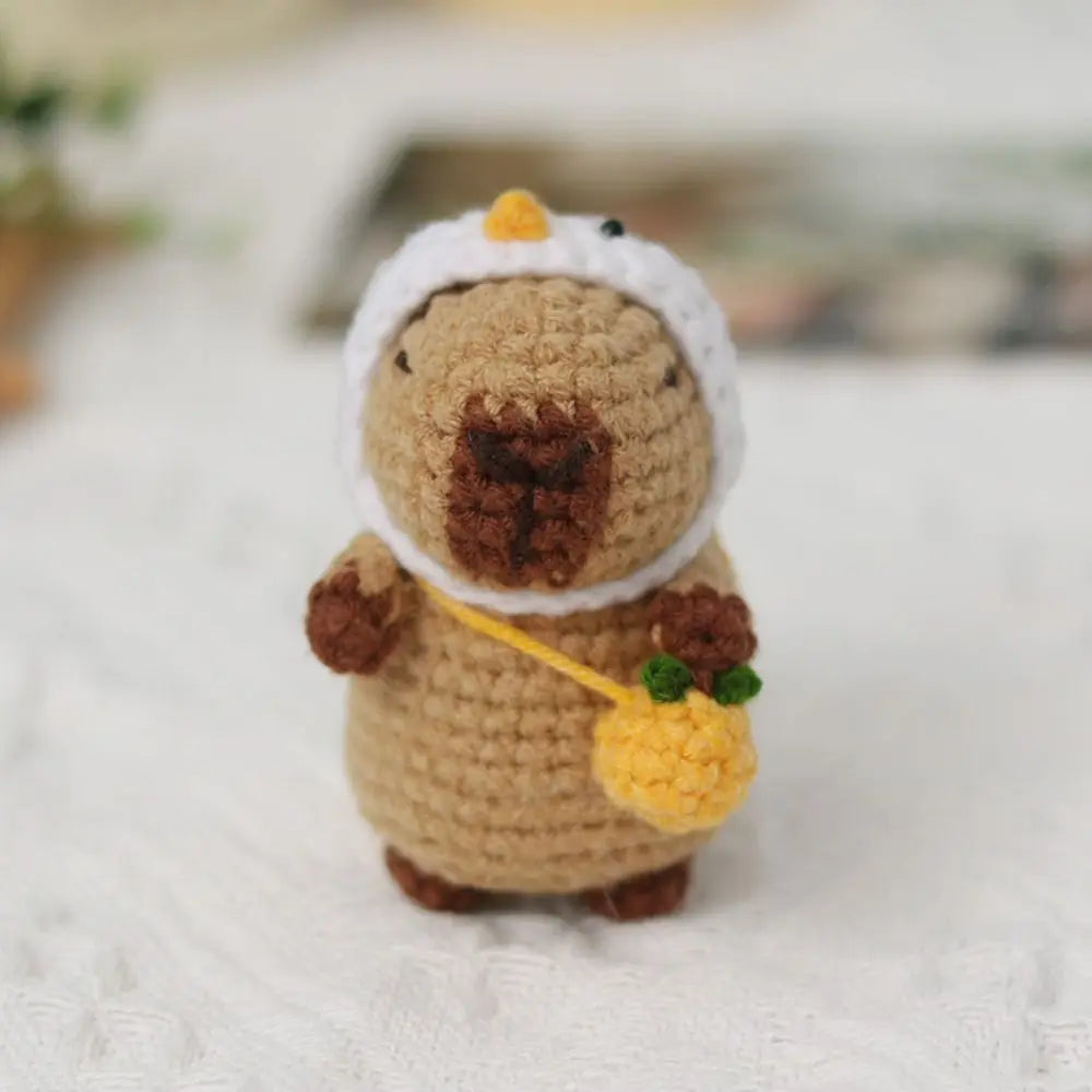 1PC Cute Beginner Crochet Stuffed Animal Kit Handmade with Crochet Hooks Capybara DIY Crochet Kit DIY Set Guinea Pig Yarn Set